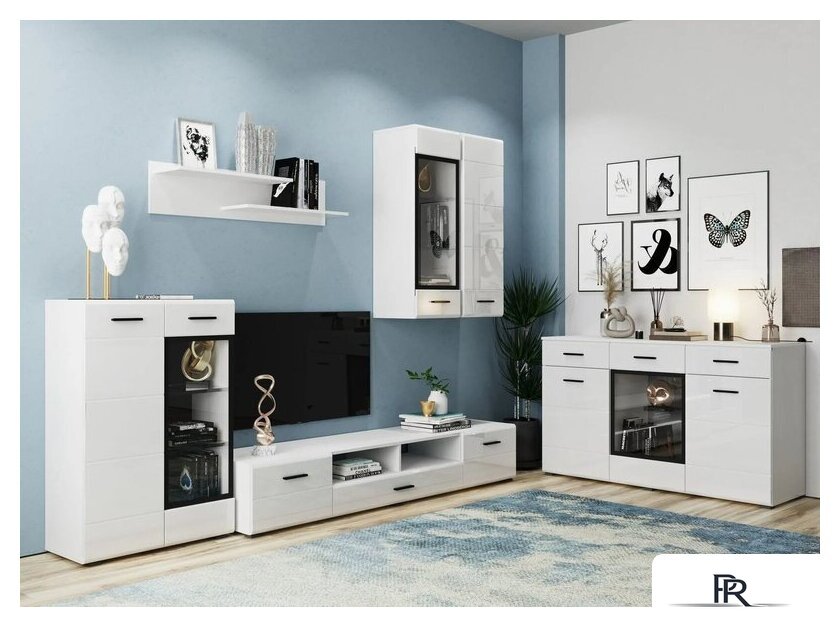 Шкаф-пенал НК-Мебель Gloss 71373113 (белый/белый глянец) - Изображение №4 — Интернет-магазин ПроЗаказ