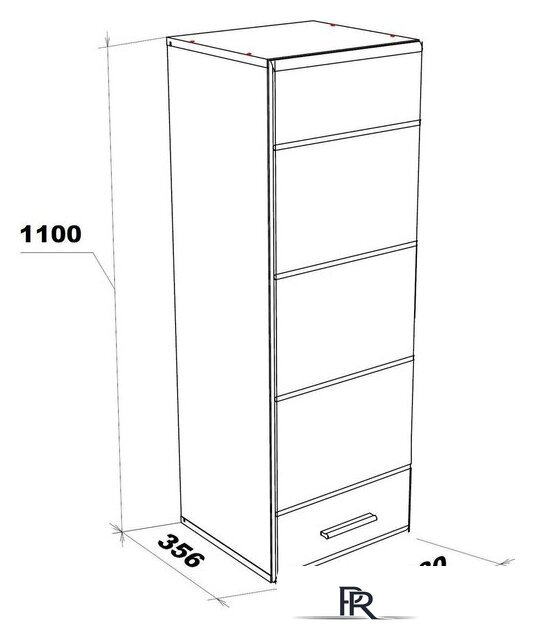 Шкаф-пенал НК-Мебель Gloss 71373113 (белый/белый глянец) - Изображение №3 — Интернет-магазин ПроЗаказ
