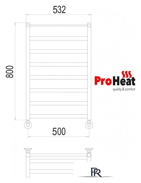 Полотенцесушитель ProHeat Line 50x80 (с полкой) - Изображение №2 — Интернет-магазин ПроЗаказ