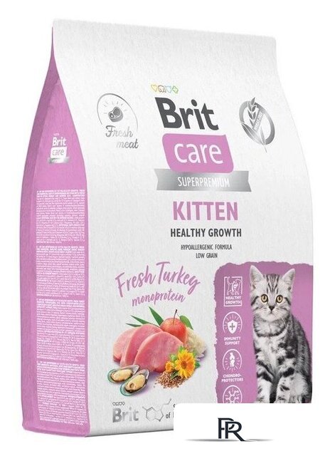 Сухой корм для кошек Brit care Superpremium Kitten с индейкой для котят, беременных и кормящих кошек (здоровый рост) 7 кг - Изображение №1 — Интернет-магазин ПроЗаказ