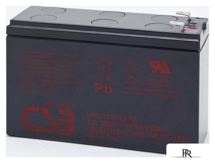Аккумулятор для ИБП CSB Battery HRL UPS 12360 6 F2F1 Slim (12В/7.5А·ч) - Изображение №2 — Интернет-магазин ПроЗаказ
