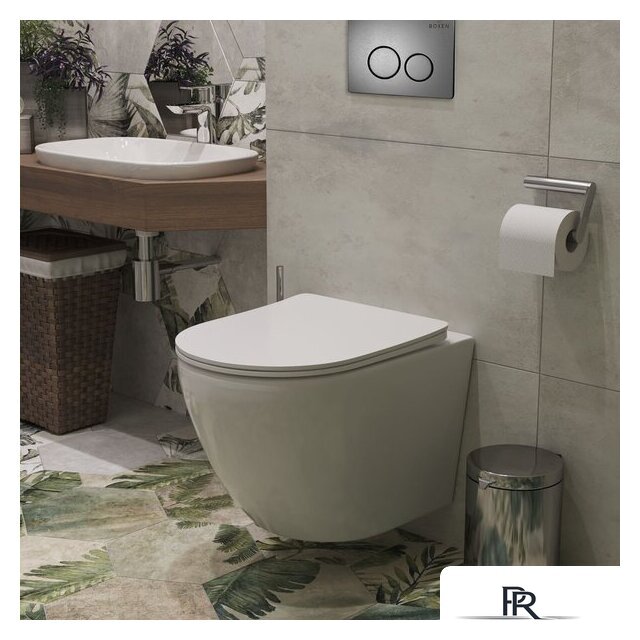 Унитаз подвесной Roxen Antares One Rimless 6 в 1 StounFix Dual Fresh 624013 (оружейная сталь/металл) - Изображение №9 — Интернет-магазин ПроЗаказ