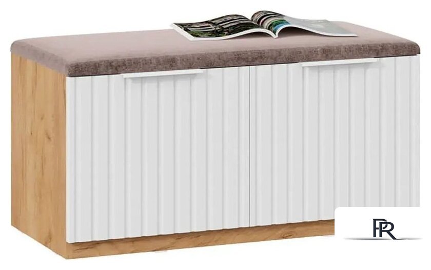 Тумба для обуви Трия Хилтон Исп.2.2 (дуб крафт золотой/белый матовый) - Изображение №2 — Интернет-магазин ПроЗаказ