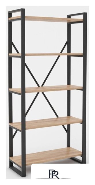 Стеллаж Hype Mebel Стандарт-2 80x200 (черный/дуб галифакс натуральный) - Изображение №1 — Интернет-магазин ПроЗаказ