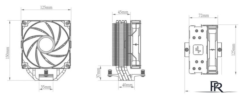 Кулер для процессора DeepCool AG400 BK ARGB R-AG400-BKANMC-G-2 - Изображение №11 — Интернет-магазин ПроЗаказ