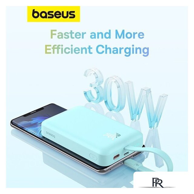 Внешний аккумулятор Baseus Magnetic Fast Charge Power Bank Type-C Edition 30W 10000mAh (мятный) - Изображение №14 — Интернет-магазин ПроЗаказ