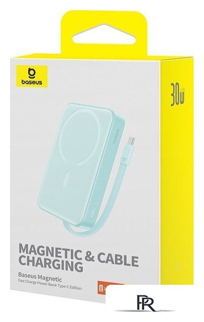 Внешний аккумулятор Baseus Magnetic Fast Charge Power Bank Type-C Edition 30W 10000mAh (мятный) - Изображение №7 — Интернет-магазин ПроЗаказ