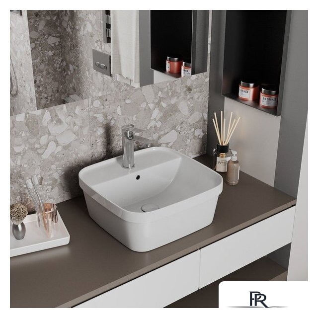 Умывальник D&K Quadro DT1510916 (белый) - Изображение №2 — Интернет-магазин ПроЗаказ