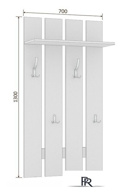 Вешалка для одежды Кортекс-мебель Лара ВП2 (дуб сонома) - Изображение №3 — Интернет-магазин ПроЗаказ