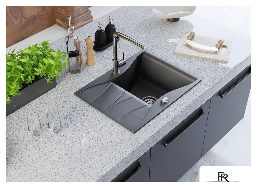 Кухонная мойка Kernau KGS O 4565 1B1D Deep Black - Изображение №3 — Интернет-магазин ПроЗаказ