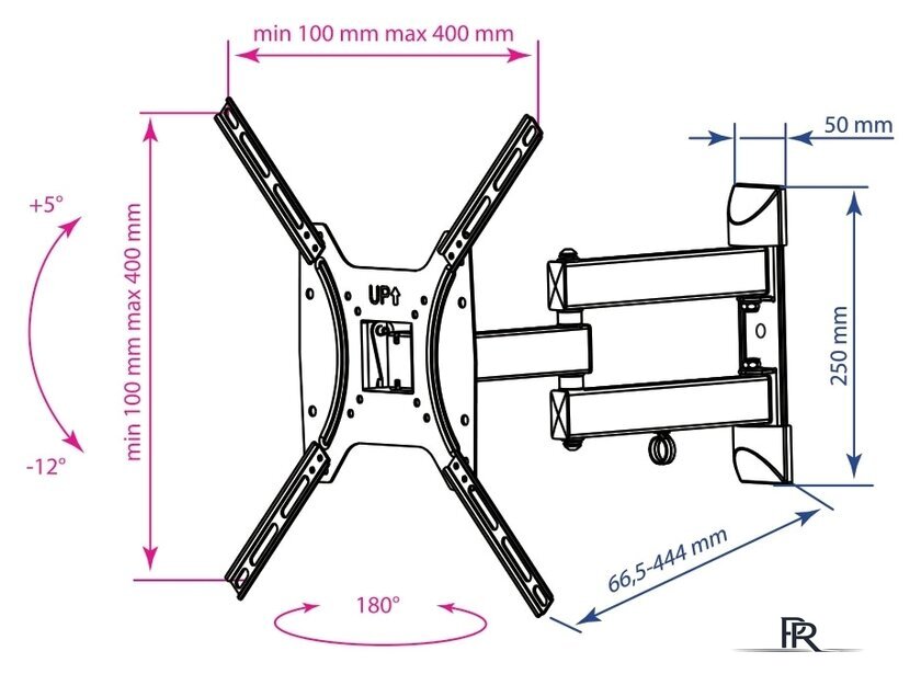 Кронштейн для телевизора Kromax DIX-24 (черный) - Изображение №2 — Интернет-магазин ПроЗаказ