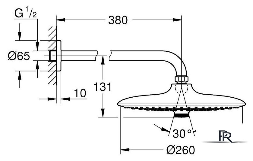 Верхний душ Grohe Euphoria 260 26458000 - Изображение №4 — Интернет-магазин ПроЗаказ