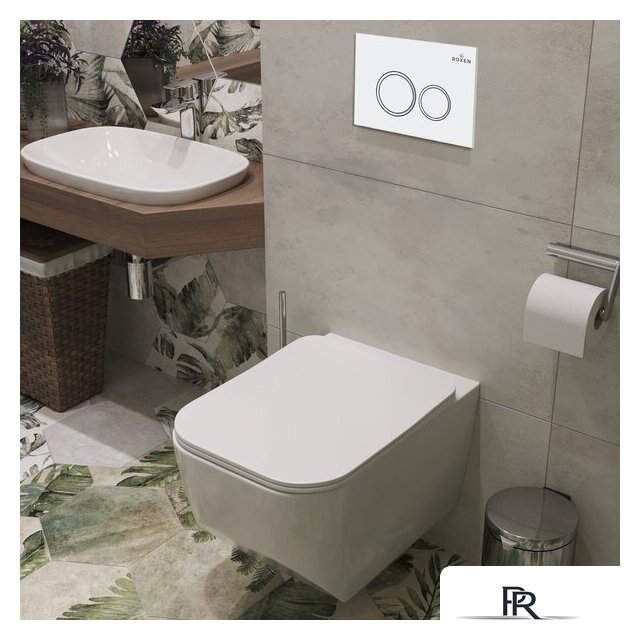Унитаз подвесной Roxen Boro One Rimless 6 в 1 StounFix Dual Fresh 506177 (кнопка: белый глянец) - Изображение №10 — Интернет-магазин ПроЗаказ
