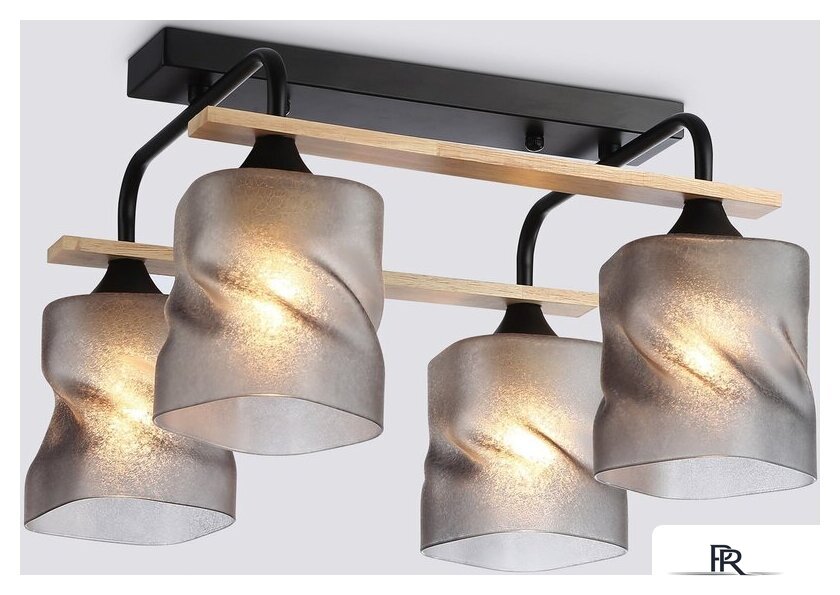 Подвесная люстра Ambrella light TR3033249/4 BK/WD (черный/дерево) - Изображение №1 — Интернет-магазин ПроЗаказ