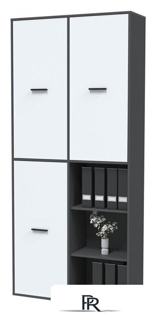 Шкаф распашной Интерлиния Skill-20 (3) (антрацит/белый) - Изображение №3 — Интернет-магазин ПроЗаказ