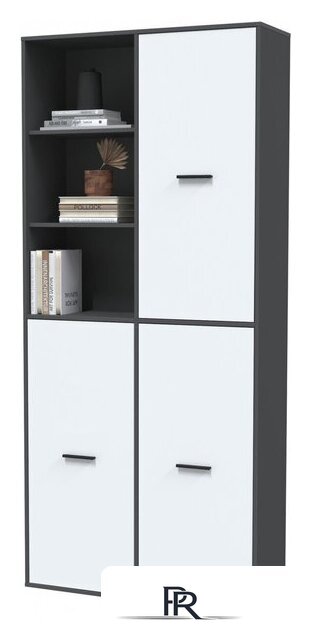 Шкаф распашной Интерлиния Skill-20 (3) (антрацит/белый) - Изображение №4 — Интернет-магазин ПроЗаказ