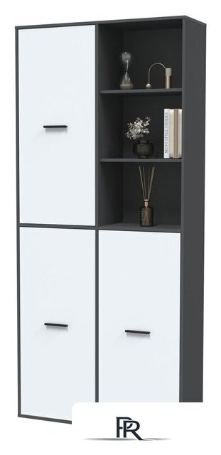 Шкаф распашной Интерлиния Skill-20 (3) (антрацит/белый) - Изображение №2 — Интернет-магазин ПроЗаказ