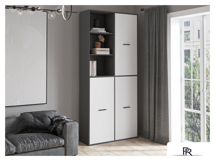 Шкаф распашной Интерлиния Skill-20 (3) (антрацит/белый) - Изображение №7 — Интернет-магазин ПроЗаказ