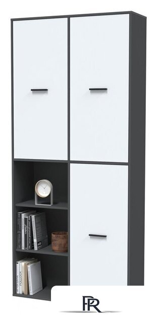 Шкаф распашной Интерлиния Skill-20 (3) (антрацит/белый) - Изображение №1 — Интернет-магазин ПроЗаказ