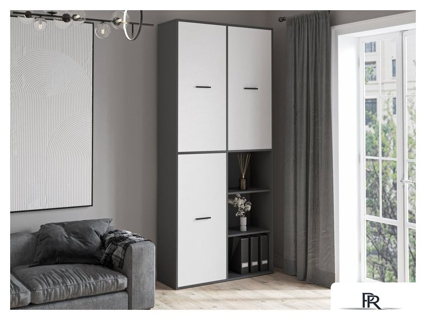 Шкаф распашной Интерлиния Skill-20 (3) (антрацит/белый) - Изображение №6 — Интернет-магазин ПроЗаказ