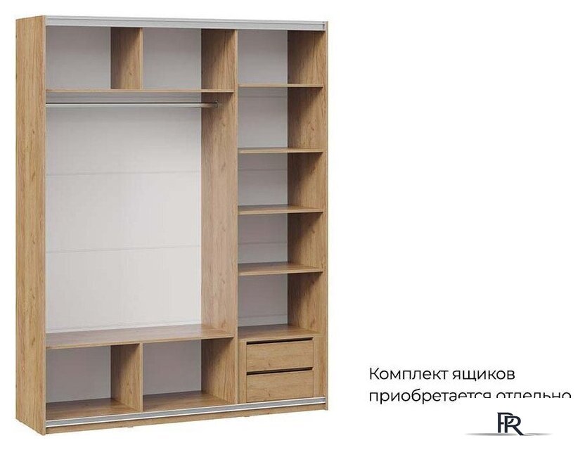 Шкаф-купе Трия Оскар Хилтон Т2 1800 271107 (ручка черная/дуб крафт золотой/графит матовый) - Изображение №3 — Интернет-магазин ПроЗаказ