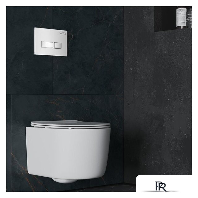 Унитаз подвесной Roxen Simple Compact в комплекте с инсталляцией StounFix Dual Fresh 6 в 1 964407 (кнопка: белое стекло) - Изображение №15 — Интернет-магазин ПроЗаказ