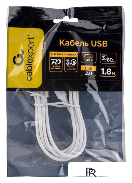 Кабель Cablexpert CC-USB2-CMCM-60-1.8M-W USB Type-C - USB Type-C (1.8 м, белый) - Изображение №3 — Интернет-магазин ПроЗаказ