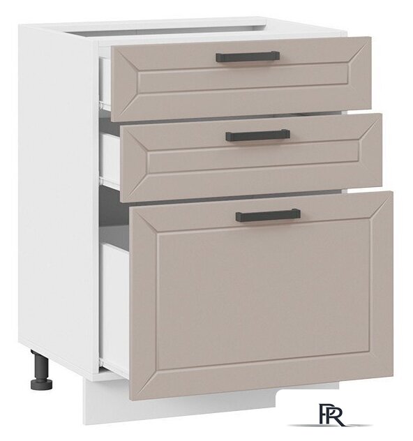 Шкаф напольный Трия Лорас 1Н6Я3 (белый/холст латте) - Изображение №2 — Интернет-магазин ПроЗаказ