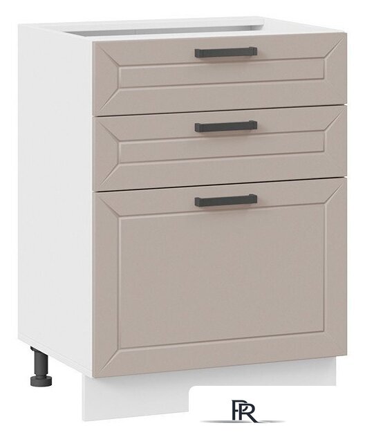 Шкаф напольный Трия Лорас 1Н6Я3 (белый/холст латте) - Изображение №1 — Интернет-магазин ПроЗаказ