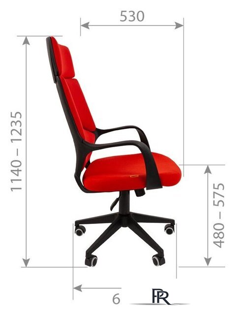 Офисное кресло CHAIRMAN 525 (T-02 голубой) - Изображение №5 — Интернет-магазин ПроЗаказ