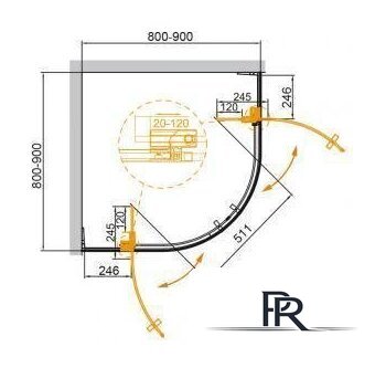 Душевой уголок Cezares SLIDER-R-2-80/90-C-Cr - Изображение №2 — Интернет-магазин ПроЗаказ