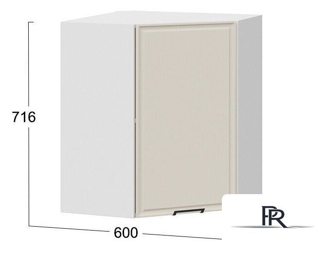 Шкаф навесной Трия Белладжио 1В6У (белый/софт панакота) - Изображение №3 — Интернет-магазин ПроЗаказ