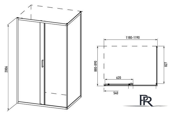 Душевой уголок Alex Baitler 120x90x200 AB14120B4 - Изображение №4 — Интернет-магазин ПроЗаказ
