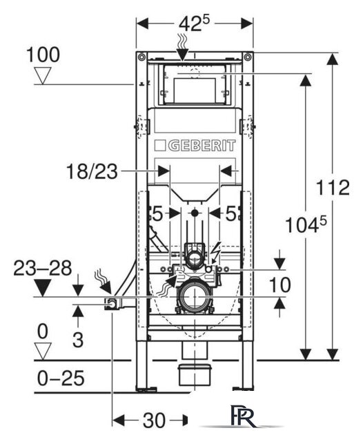 Инсталляция для унитаза Geberit Duofix 111.350.00.6 - Изображение №3 — Интернет-магазин ПроЗаказ
