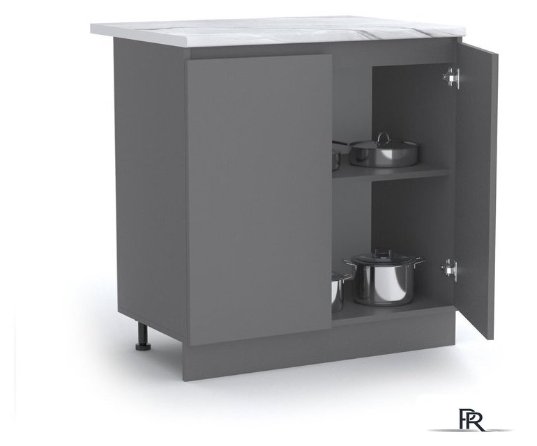 Шкаф напольный Артём-Мебель Мэри 800мм СН-114.231 (серый графит) - Изображение №2 — Интернет-магазин ПроЗаказ