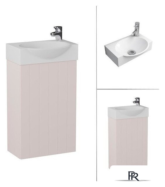  Lauter Тумба под умывальник Из искусственного мрамора Amelia 40 (пудрово-розовый п/мат) - Изображение №2 — Интернет-магазин ПроЗаказ