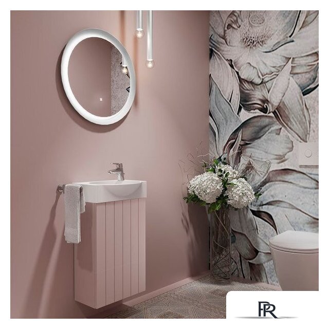  Lauter Тумба под умывальник Из искусственного мрамора Amelia 40 (пудрово-розовый п/мат) - Изображение №6 — Интернет-магазин ПроЗаказ