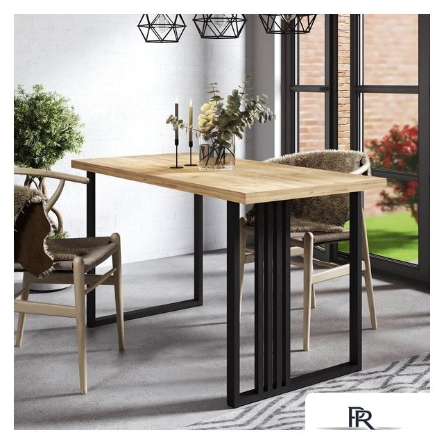 Кухонный стол Mio Tesoro Laim 36 120x66 (дуб крафт золотой/черный) - Изображение №3 — Интернет-магазин ПроЗаказ