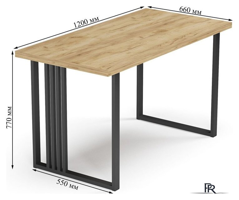 Кухонный стол Mio Tesoro Laim 36 120x66 (дуб крафт золотой/черный) - Изображение №5 — Интернет-магазин ПроЗаказ