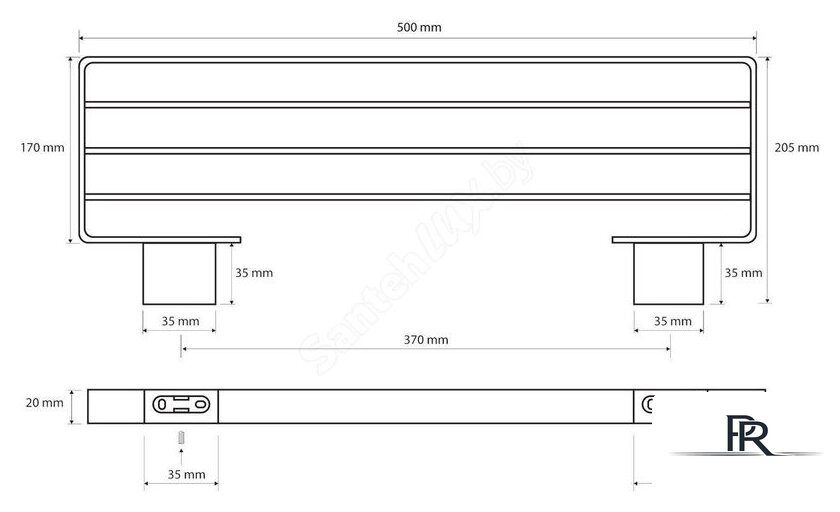 Полка для полотенца Bemeta 135002180 (черный) - Изображение №2 — Интернет-магазин ПроЗаказ