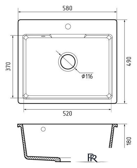 Кухонная мойка GranFest Urban GF-UR-658 (белый) - Изображение №6 — Интернет-магазин ПроЗаказ