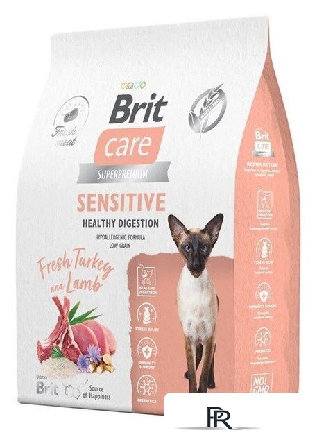 Сухой корм для кошек Brit care Superpremium Sensitive с индейкой и ягненком (чувствительное пищеварение) 7 кг - Изображение №1 — Интернет-магазин ПроЗаказ