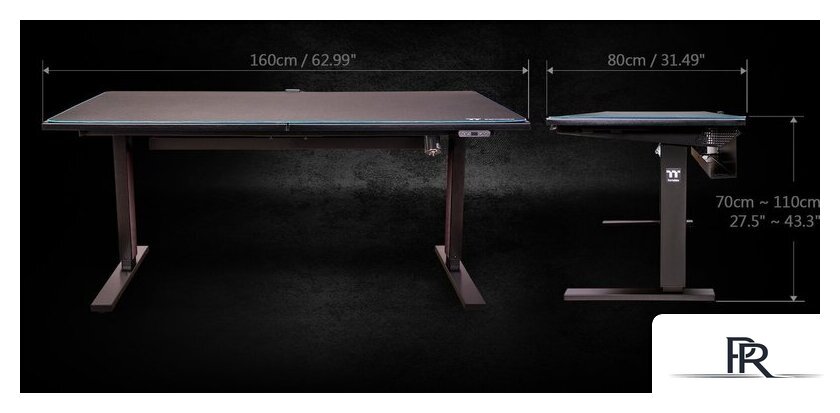 Геймерский стол Thermaltake ToughDesk 300 RGB GGD-EDN-BKEINX-01 - Изображение №9 — Интернет-магазин ПроЗаказ