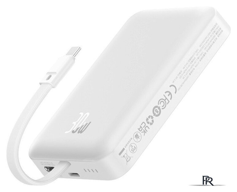 Внешний аккумулятор Baseus Magnetic Fast Charge Power Bank Type-C Edition 30W 10000mAh (белый) - Изображение №1 — Интернет-магазин ПроЗаказ
