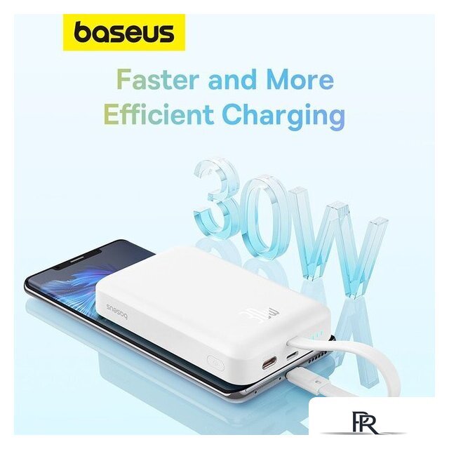 Внешний аккумулятор Baseus Magnetic Fast Charge Power Bank Type-C Edition 30W 10000mAh (белый) - Изображение №14 — Интернет-магазин ПроЗаказ
