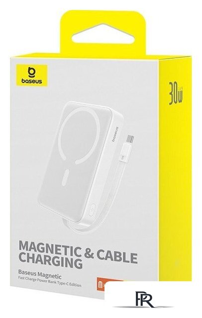 Внешний аккумулятор Baseus Magnetic Fast Charge Power Bank Type-C Edition 30W 10000mAh (белый) - Изображение №7 — Интернет-магазин ПроЗаказ