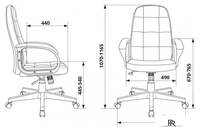 Офисное кресло Бюрократ CH 002 (Fabric Light-19 серый) - Изображение №8 — Интернет-магазин ПроЗаказ