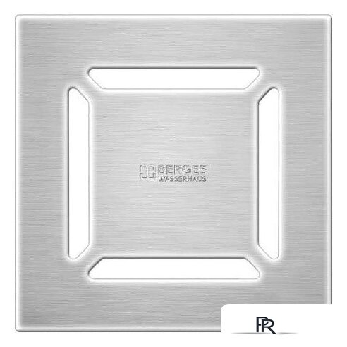 Трап/канал Berges Wasserhaus Platz Norma 150x150 090059 (матовый хром) - Изображение №4 — Интернет-магазин ПроЗаказ