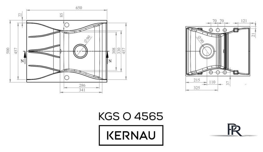 Кухонная мойка Kernau KGS O 4565 1B1D Pure White - Изображение №7 — Интернет-магазин ПроЗаказ