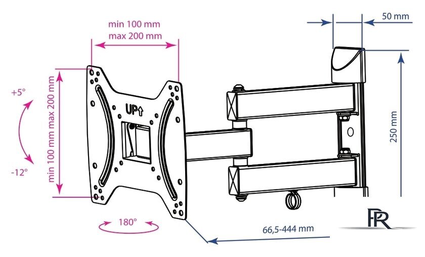 Кронштейн для телевизора Kromax DIX-22 (черный) - Изображение №2 — Интернет-магазин ПроЗаказ